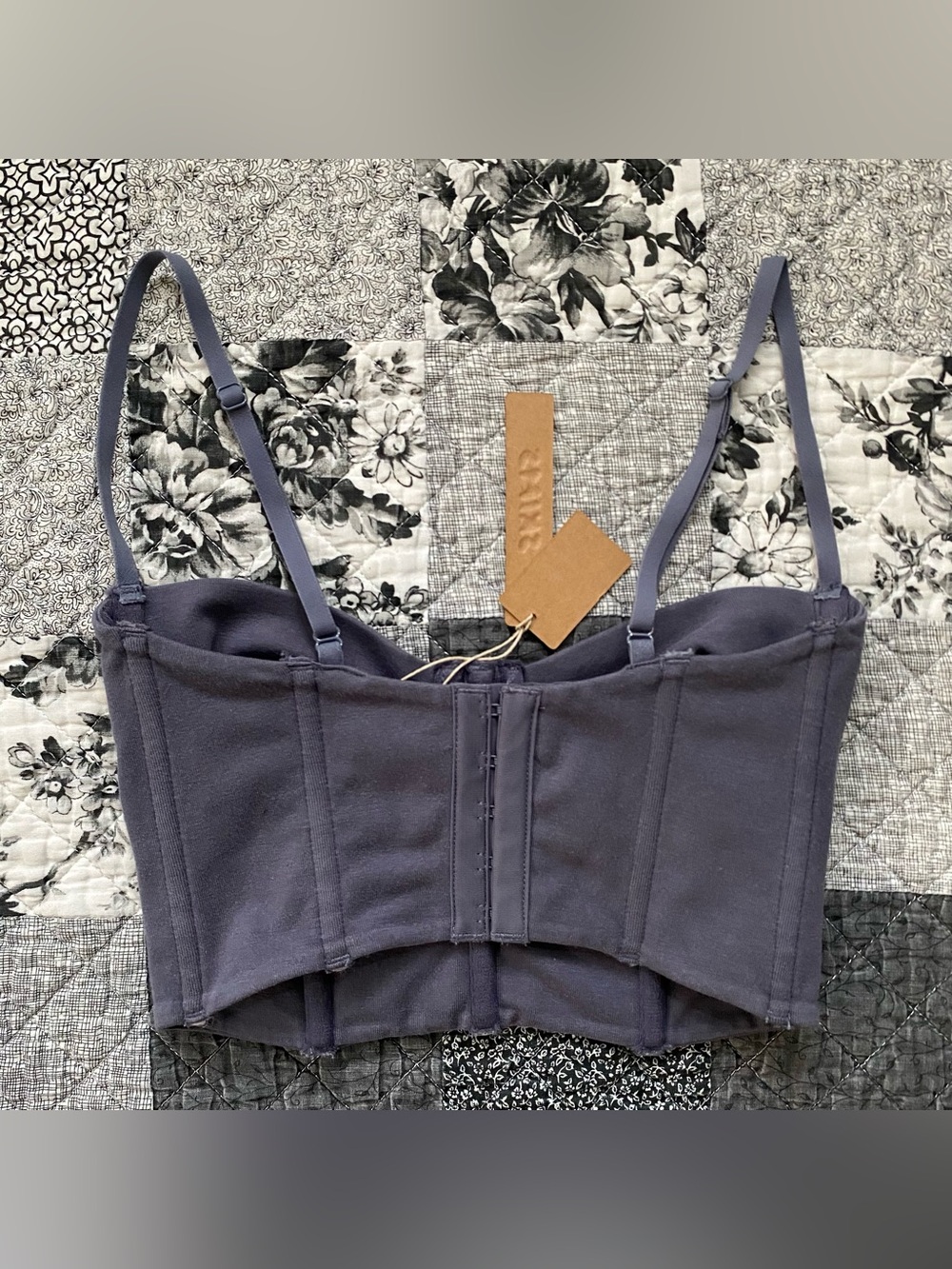 skims outdoor bustier top in steel blue — size xxs - Picture 2 of 7